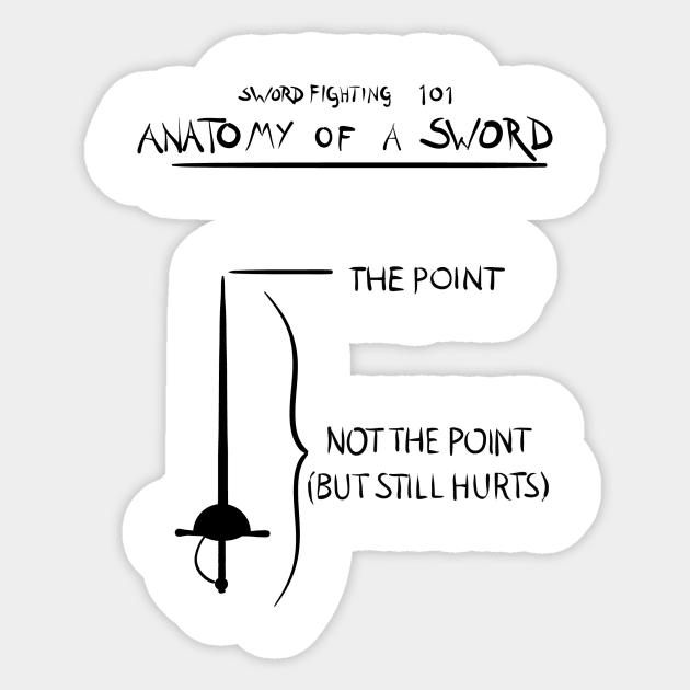 Sword fighting 101 - Anatomy of a Sword Sticker by JSC